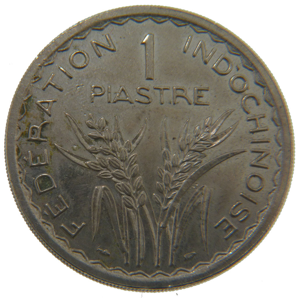 Indochine, 1 Piastre, 1946, MS(60-62), Silver, Lecompte #315, 17.80