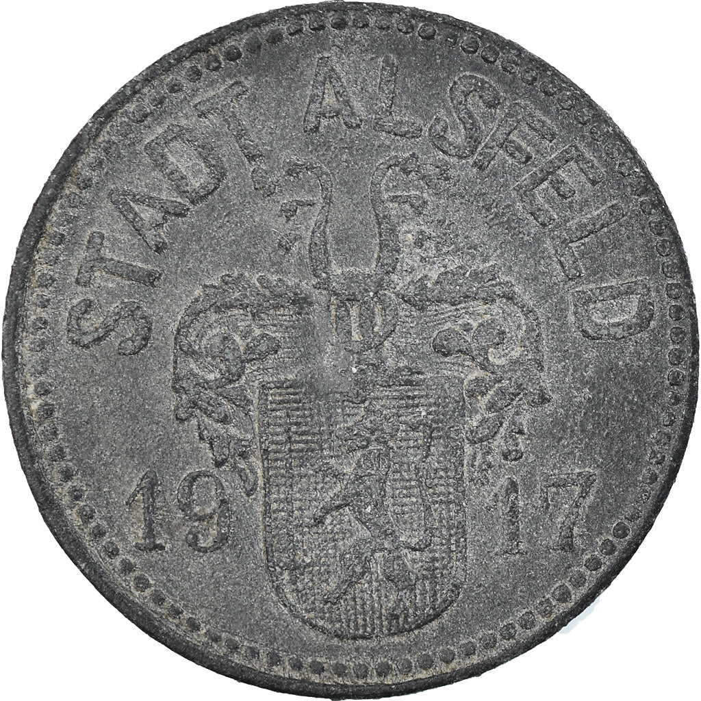 Coin, Germany, Alsfeld, 10 Pfennig, 1917, EF(40-45), Zinc