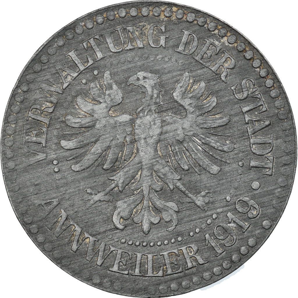 Coin, Germany, Annweiler, 50 Pfennig, 1919, EF(40-45), Zinc