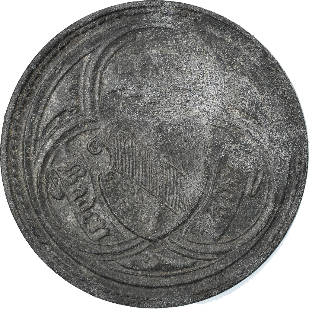 Coin, Germany, Notgeld, Baden-Baden, 10 Pfennig, 1919, EF(40-45), Zinc