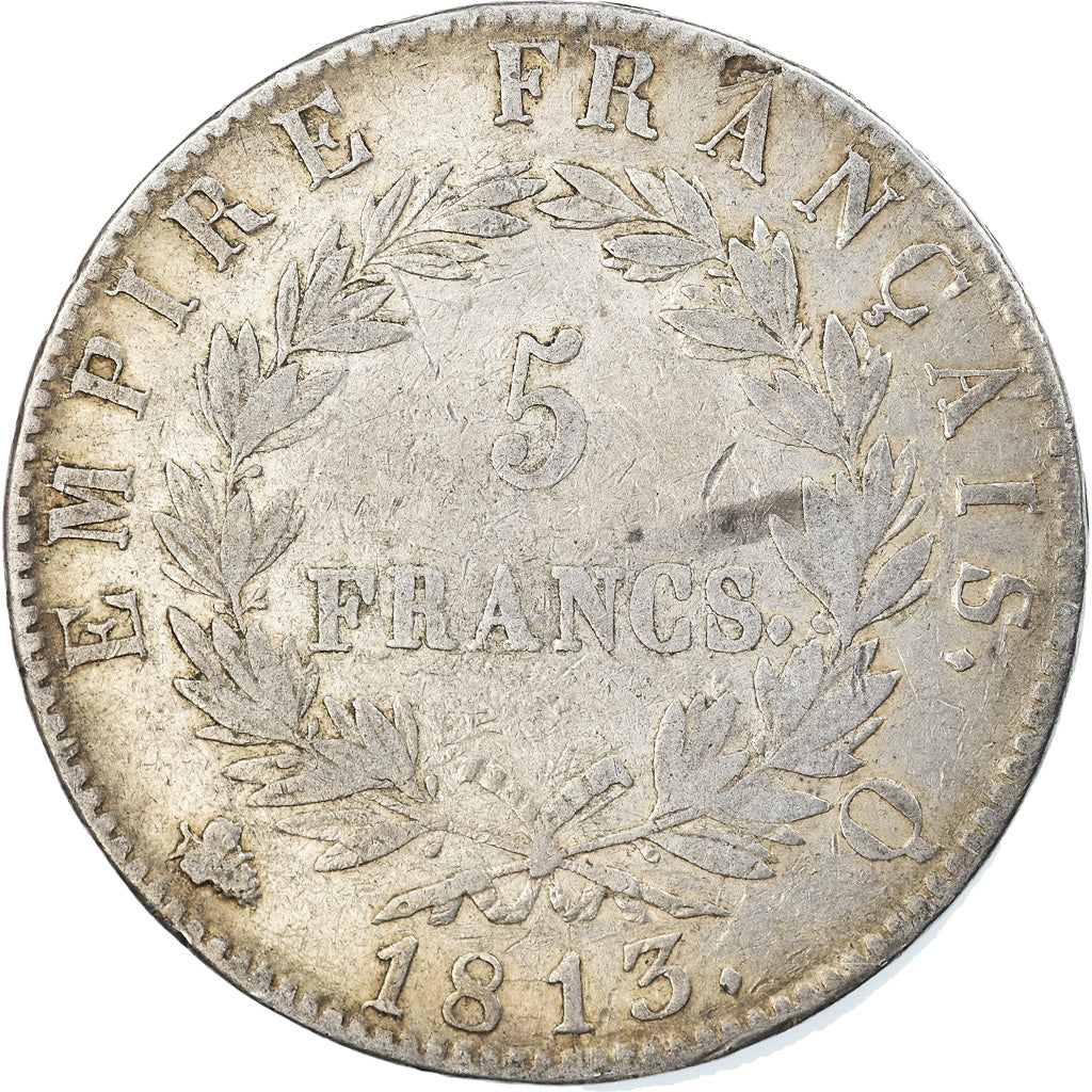 Coin, France, Napoléon I, 5 Francs, 1813, Perpignan, VF(20-25), Silver