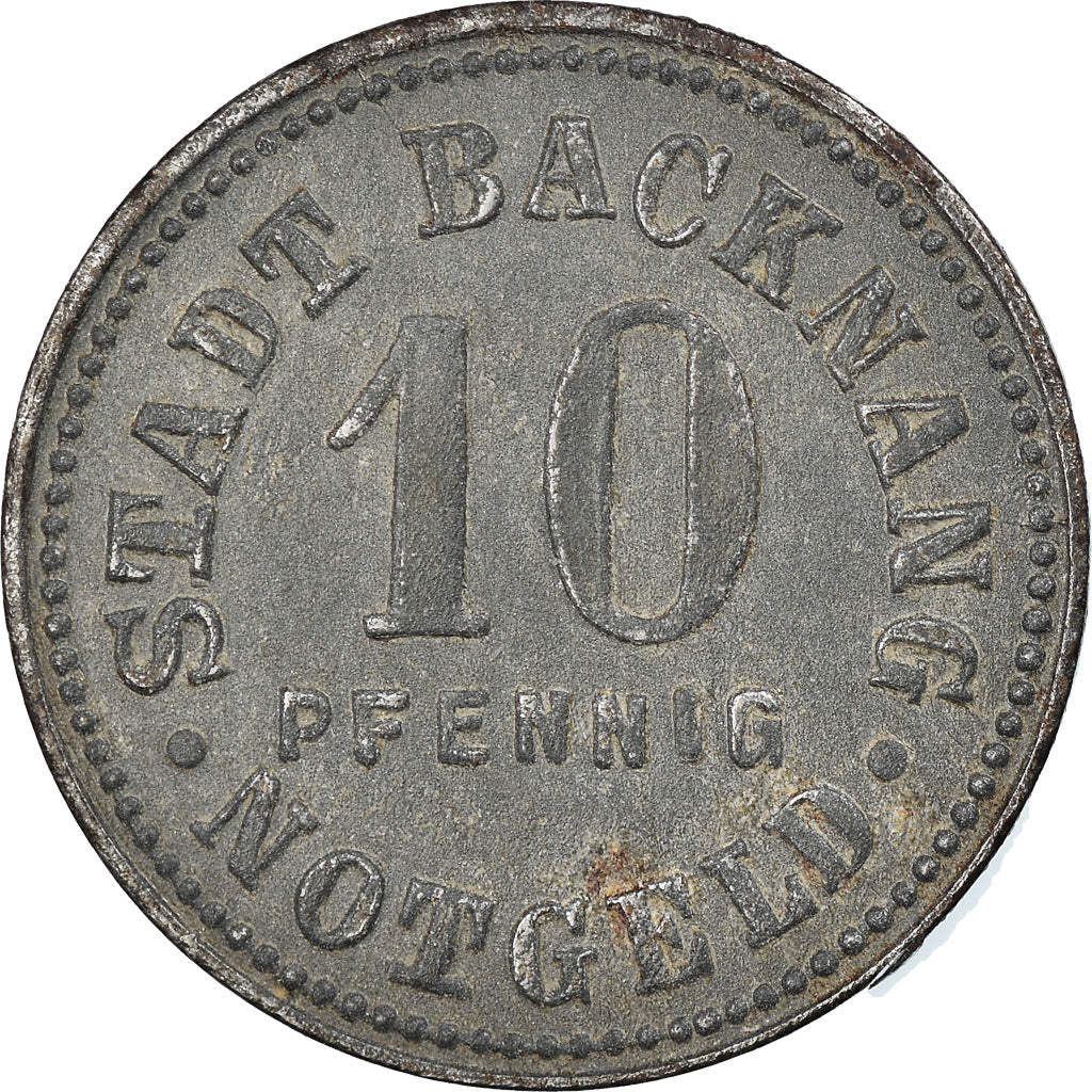 Coin, Germany, Notgeld, Backnang, 10 Pfennig, 1918, EF(40-45), Zinc