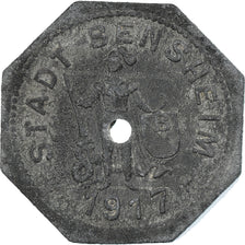 Coin, Germany, Notgeld, Bensheim, 5 Pfennig, 1917, EF(40-45), Zinc