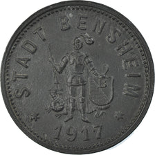 Coin, Germany, Notgeld, Bensheim, 50 Pfennig, 1917, EF(40-45), Zinc
