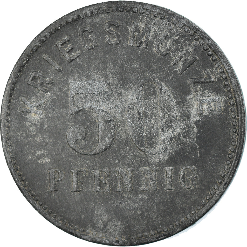 Coin, Germany, Notgeld, Bensheim, 50 Pfennig, 1917, EF(40-45), Zinc