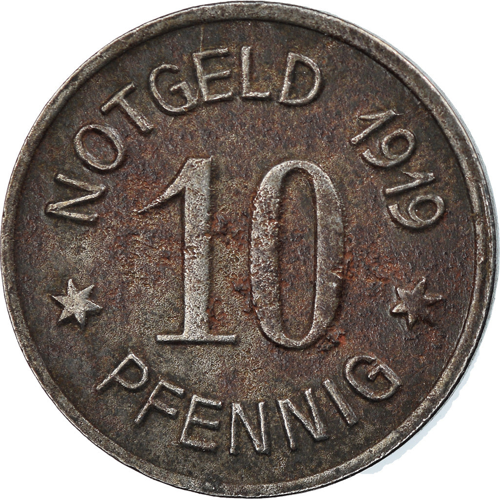 Coin, Germany, Notgeld, Bingen, 10 Pfennig, 1919, EF(40-45), Iron