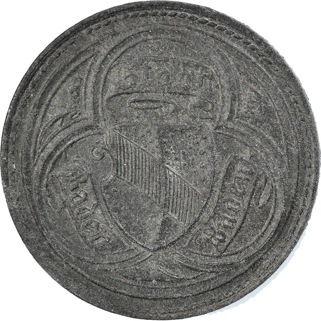 Coin, Germany, Notgeld, Baden-Baden, 10 Pfennig, 1919, EF(40-45), Iron