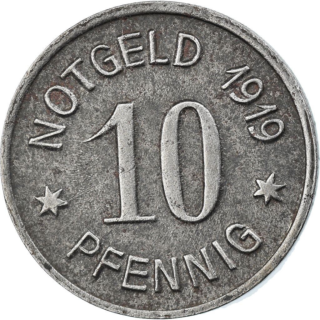 Coin, Germany, Notgeld, Bingen, 10 Pfennig, 1919, EF(40-45), Iron