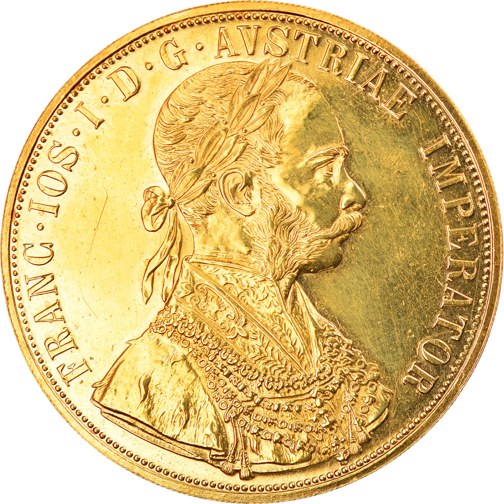 Austria, Franz Joseph I, 4 Ducat, 1915, Restrike, MS(60-62), Gold, KM:2276