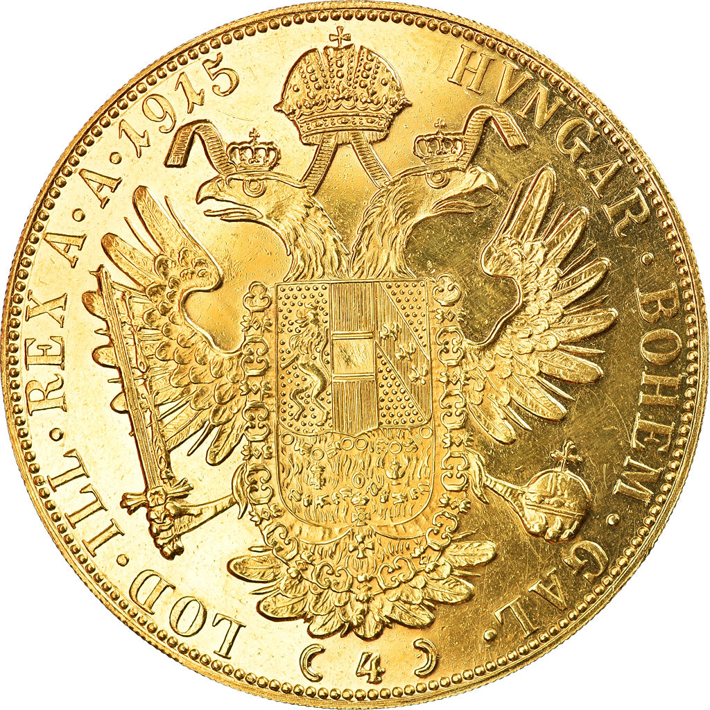 Austria, Franz Joseph I, 4 Ducat, 1915, Restrike, MS(60-62), Gold, KM:2276