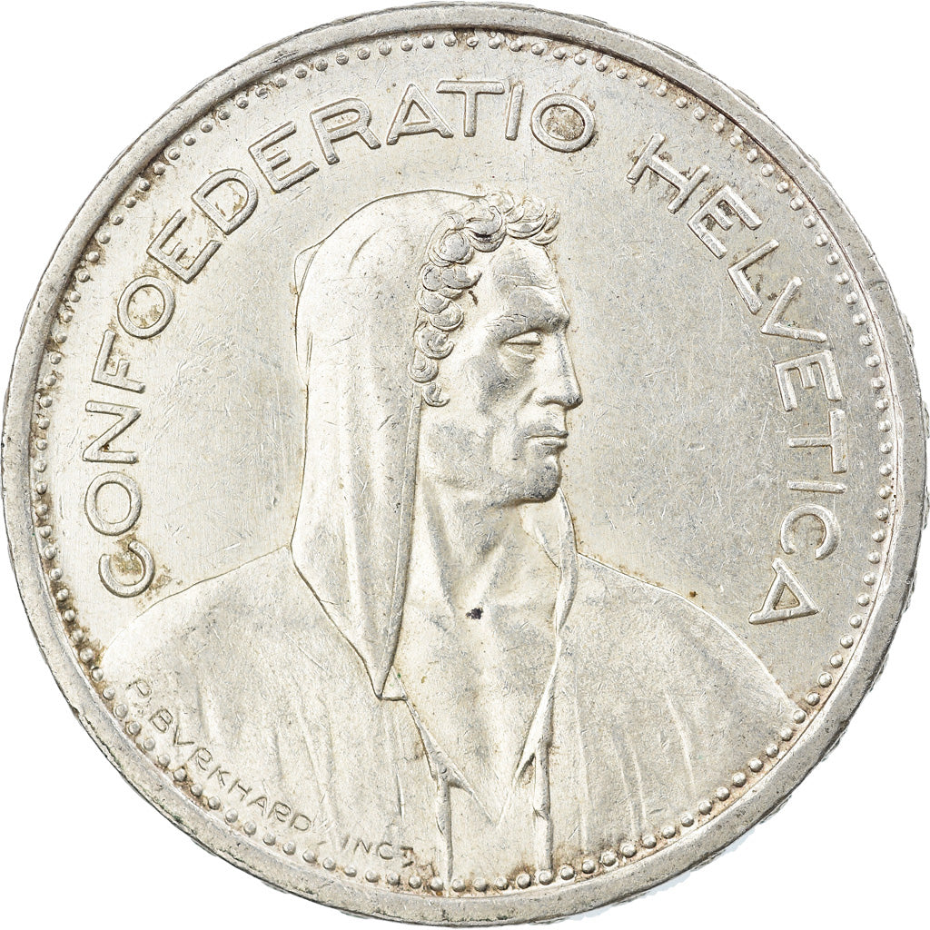 Coin, Switzerland, 5 Francs, 1954, Bern, EF(40-45), Silver, KM:40