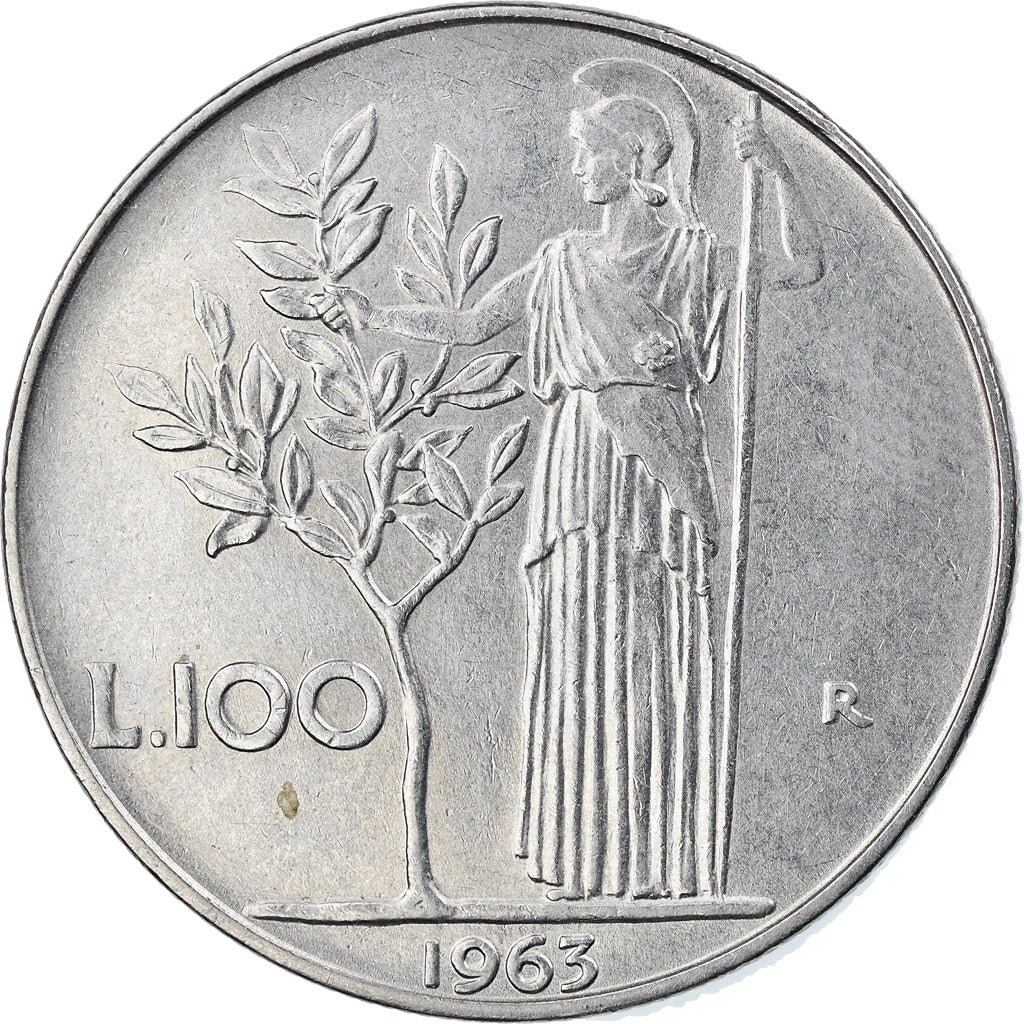 Munten, Italië, 100 Lire, 1963, Rome, PR, Stainless Steel, KM:96.1