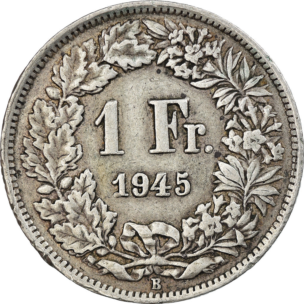 Coin, Switzerland, Franc, 1945, Bern, EF(40-45), Silver, KM:24
