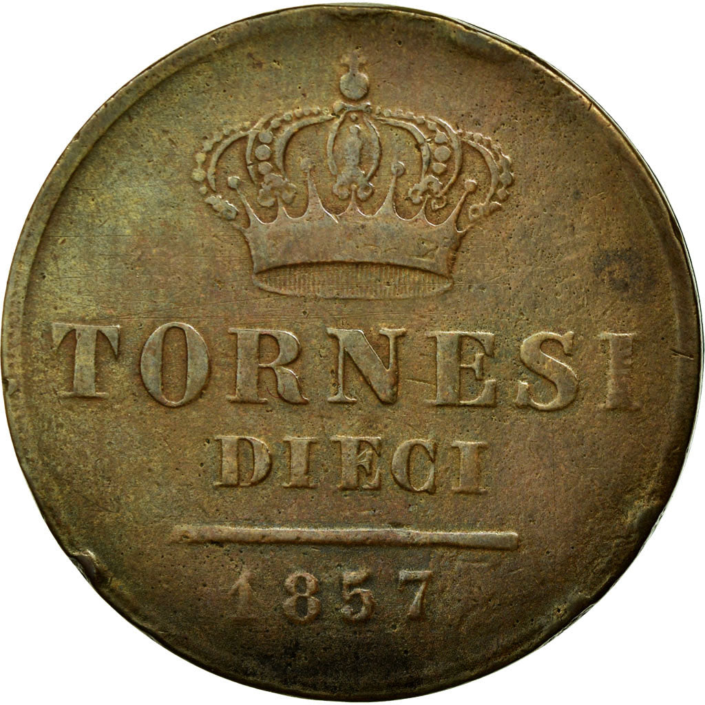 Coin, ITALIAN STATES, NAPLES, Ferdinando II, 10 Tornesi, 1857, Naples