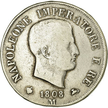Münze, Italien Staaten, KINGDOM OF NAPOLEON, Napoleon I, 5 Lire, 1808, Milan