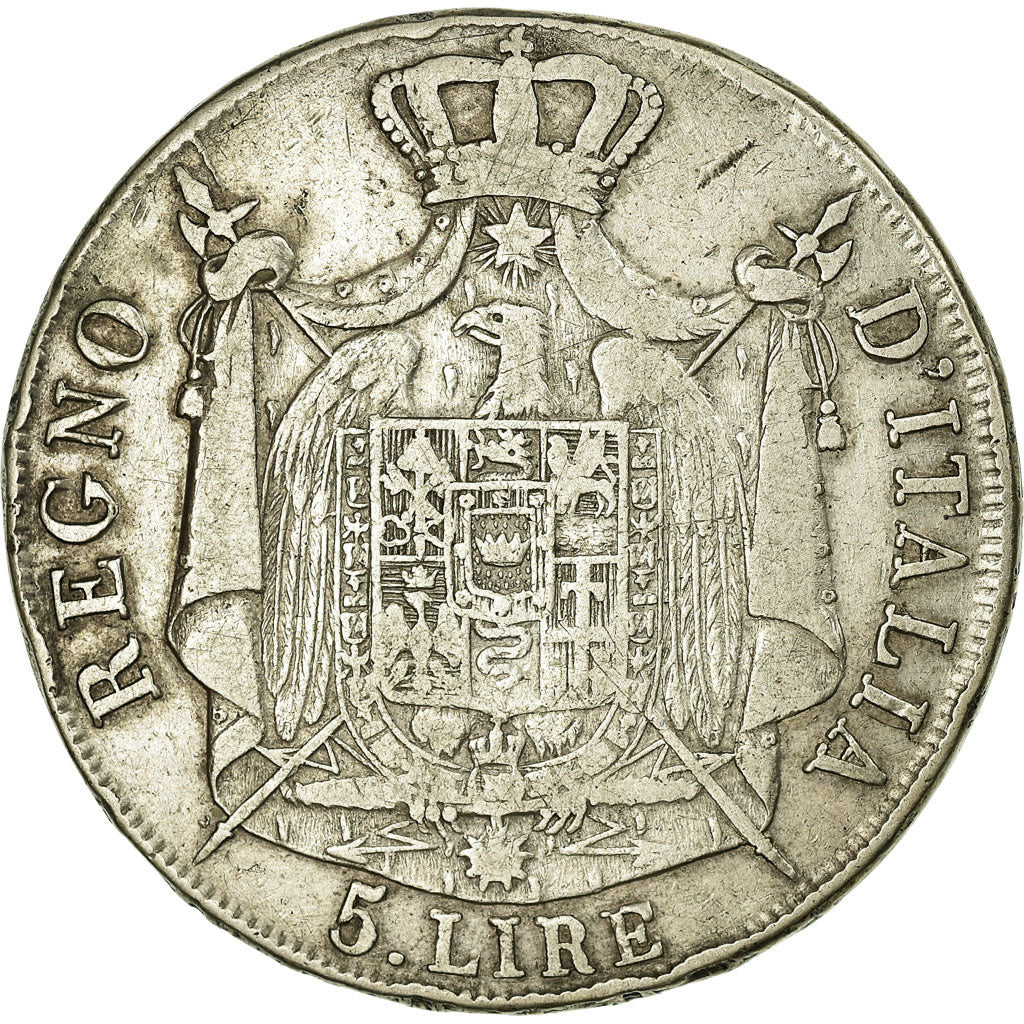 Monnaie, États italiens, KINGDOM OF NAPOLEON, Napoleon I, 5 Lire, 1808, Milan