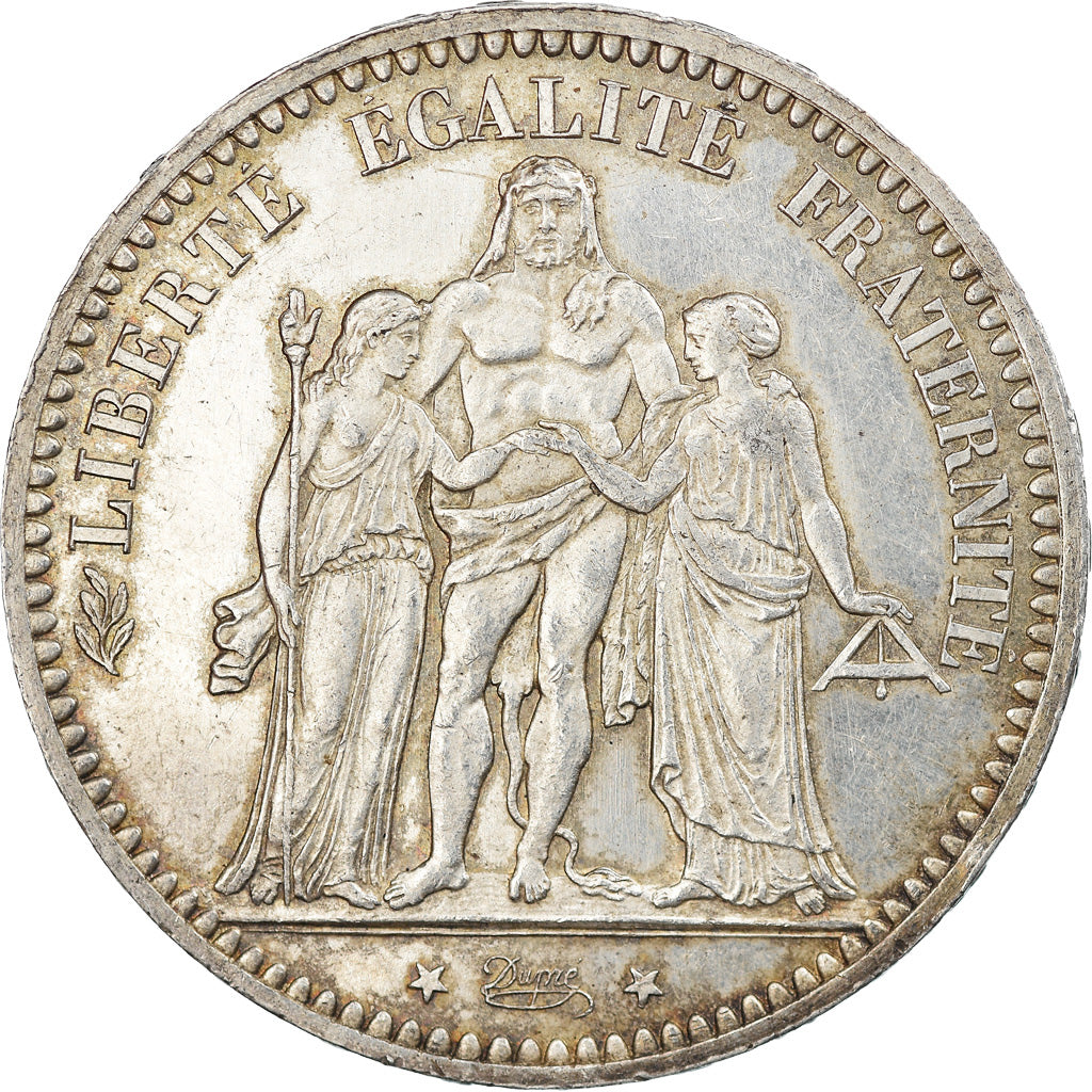 Moneda, Francia, Hercule, 5 Francs, 1873, Paris, MBC+, Plata, KM:820.1