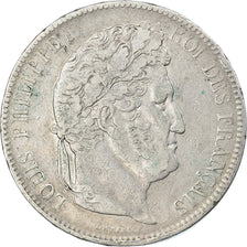 Moneta, Francia, Louis-Philippe, 5 Francs, 1841, Lille, MB+, Argento, KM:749.13