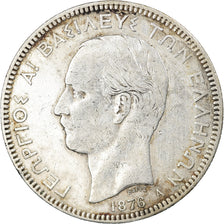 Coin, Greece, George I, 5 Drachmai, 1876, Paris, EF(40-45), Silver, KM:46