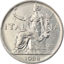 Moneda, Italia, Vittorio Emanuele III, Lira, 1922, Rome, MBC+, Níquel, KM:62