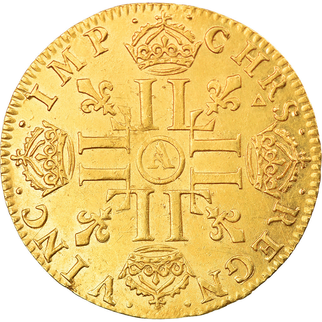 Moeda, França, Louis XIV, Louis d'or à la mèche longue, Louis d'Or, 1647