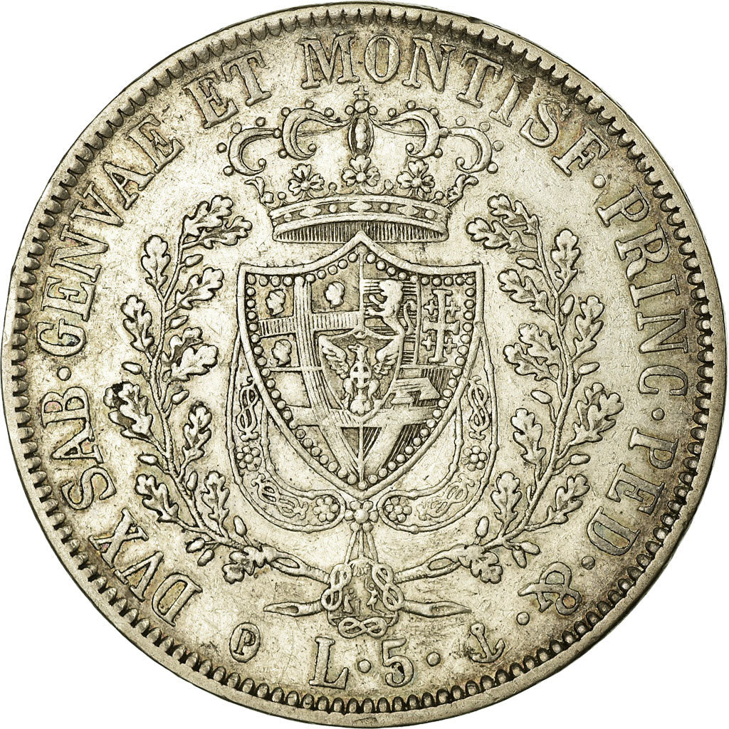 Coin, ITALIAN STATES, SARDINIA, Carlo Felice, 5 Lire, 1830, Torino, AU(55-58)