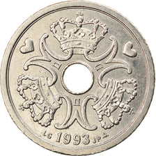 Coin, Denmark, Margrethe II, Krone, 1993, Copenhagen, AU(55-58), Copper-nickel