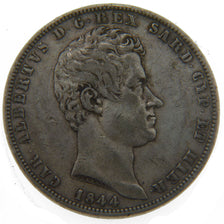 Charles Albert, Italie, Sardaigne, 5 Lire