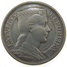 LATVIA, 5 Lati, 1929, KM #9, EF(40-45), Silver, 37, 25.00