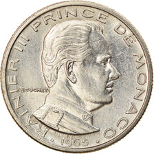 Coin, Monaco, Rainier III, 1/2 Franc, 1965, AU(50-53), Nickel, KM:145