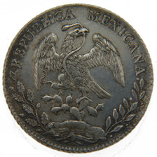 Mexico, 8 Réales, 1886, Mexico, KM #377.10, AU(50-53), Silver, 27.00
