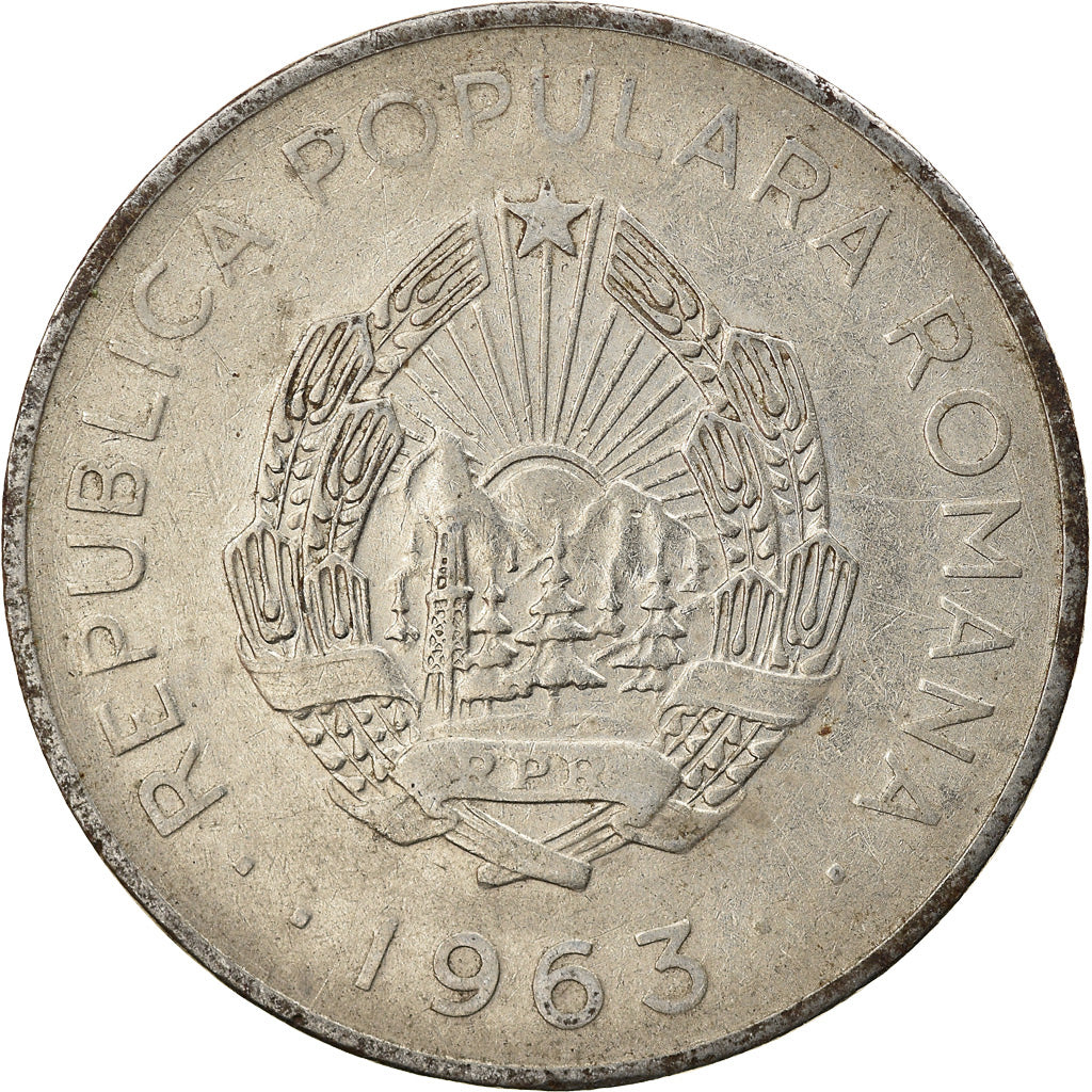 Munten, Roemenië, 3 Lei, 1963, FR+, Nickel Clad Steel, KM:91