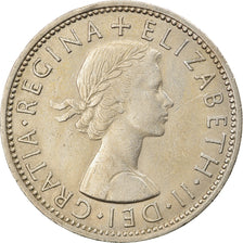 Moneda, Gran Bretaña, Elizabeth II, Florin, Two Shillings, 1963, MBC+, Cobre -