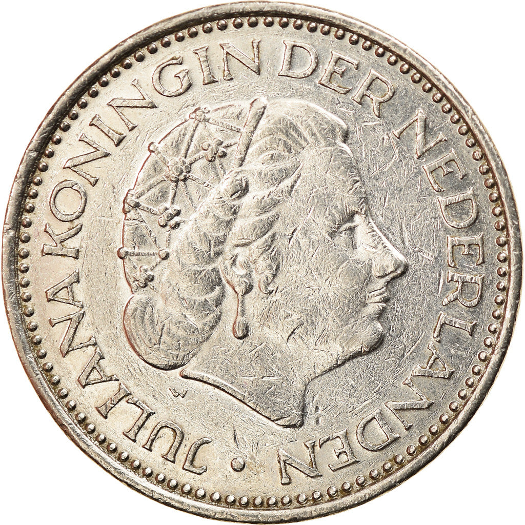 Coin, Netherlands, Juliana, Gulden, 1975, EF(40-45), Silver, KM:184