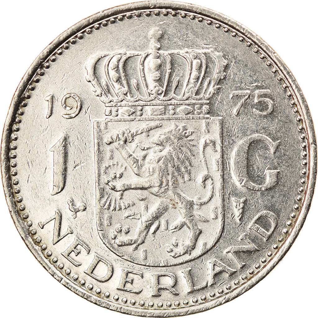 Coin, Netherlands, Juliana, Gulden, 1975, EF(40-45), Silver, KM:184