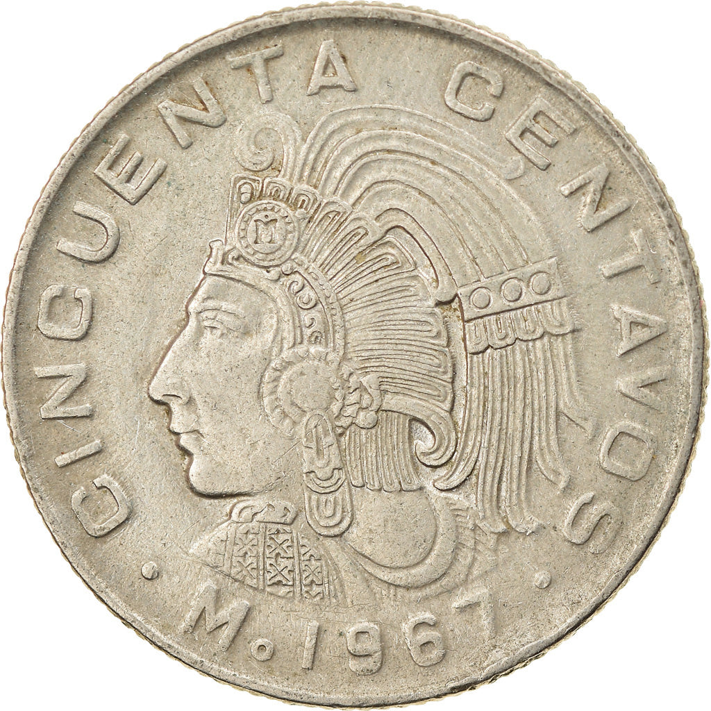 Moneta, Messico, 50 Centavos, 1967, Mexico City, BB, Rame-nichel, KM:451