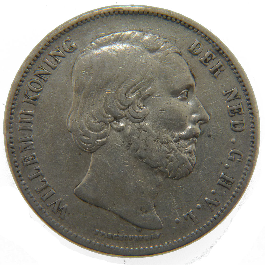 Netherlands, 2 1/2 Gulden, 1864, KM #82, VF(30-35), Silver, 38, 24.60