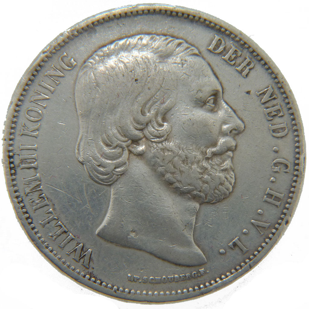 NETHERLANDS, 2-1/2 Gulden, 1874, KM #82, EF(40-45), Silver, 38, 24.80