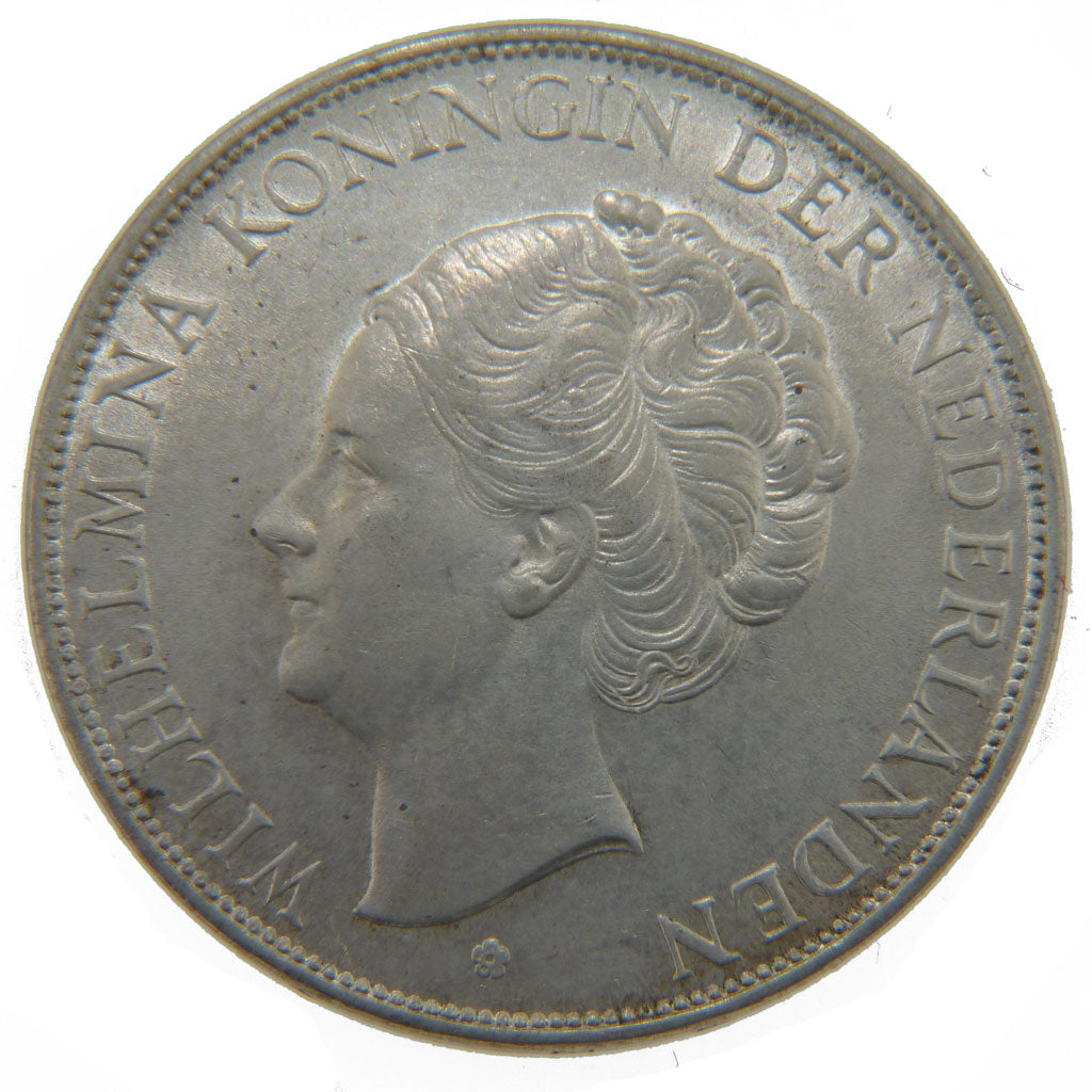 Netherlands, 2 1/2 Gulden, 1938, KM #165, AU(50-53), Silver, 38, 25.00