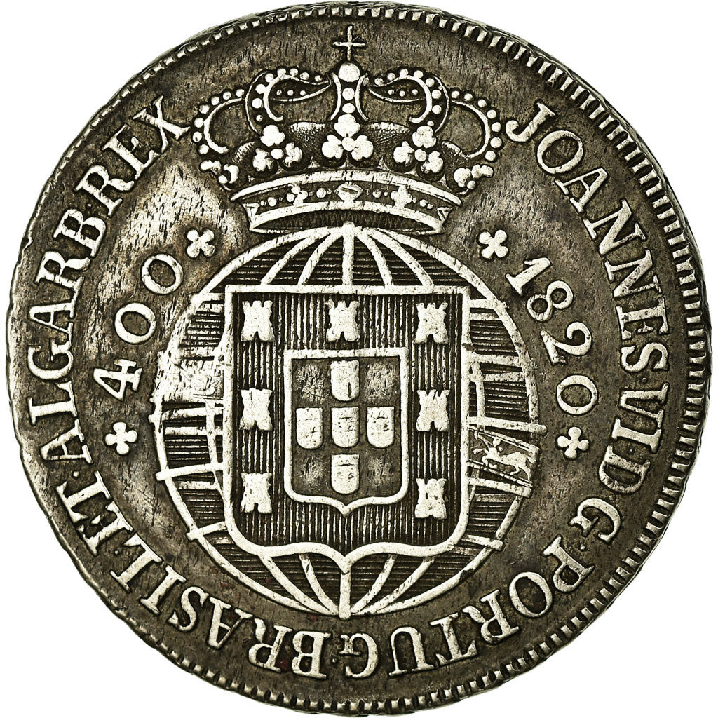 Moneta, Portogallo, Jo, 400 Reis, Pinto, 480 Reis, 1820, Lisbon, BB+, Argento