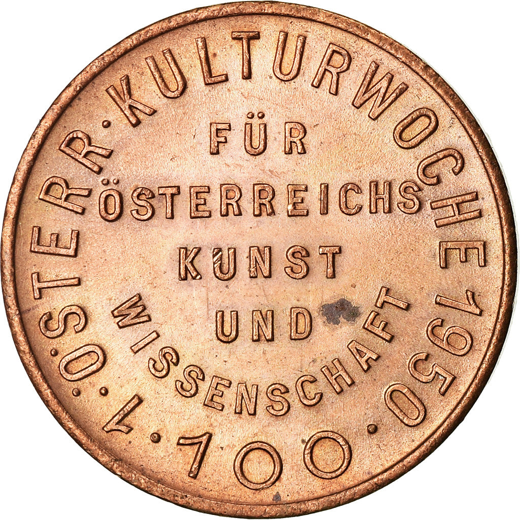 Österreich, Token, Goldener Groschen, Kulturwoche, 1950, UNZ, Kupfer
