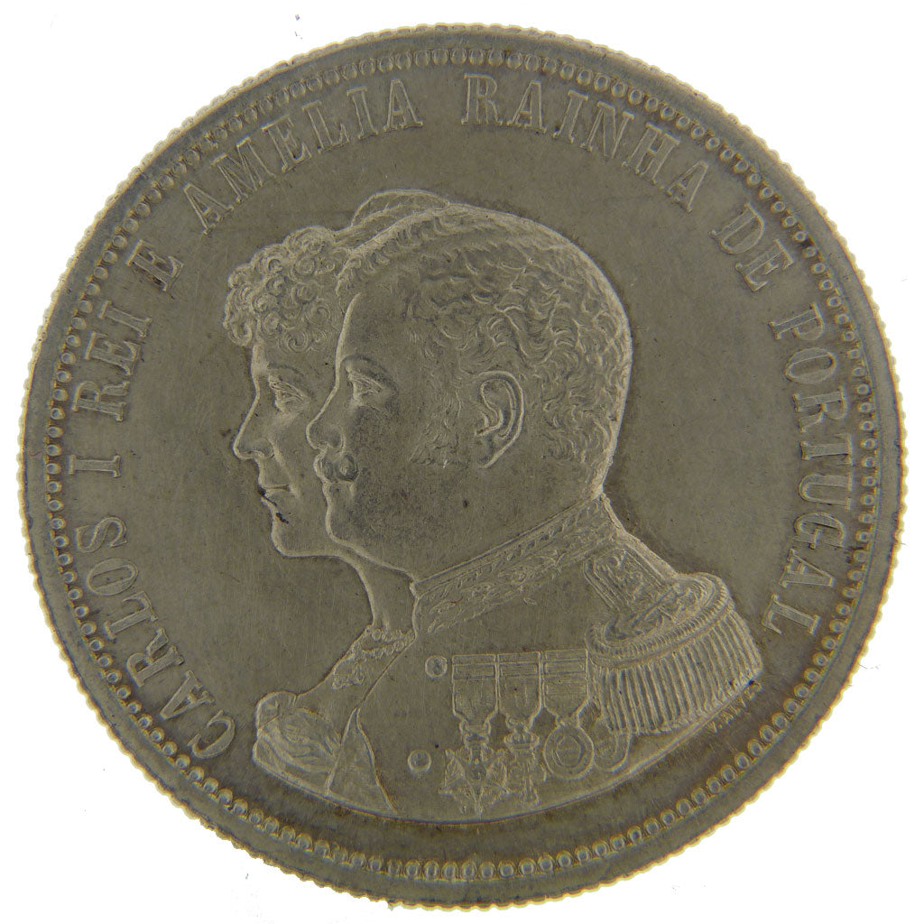 PORTUGAL, 1000 Reis, 1898, KM #539, MS(60-62), Silver, 25.00