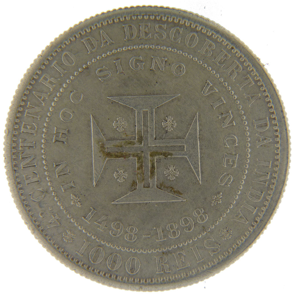 PORTUGAL, 1000 Reis, 1898, KM #539, MS(60-62), Silver, 25.00