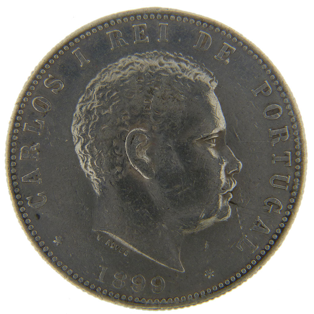 Portugal, 1000 Reis, 1899, KM #540, EF(40-45), Silver, 25.00