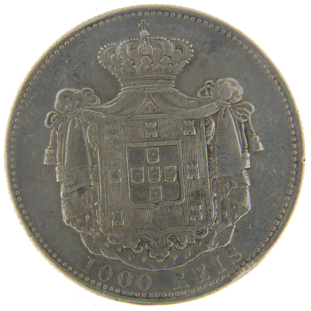 Portugal, 1000 Reis, 1899, KM #540, EF(40-45), Silver, 25.00