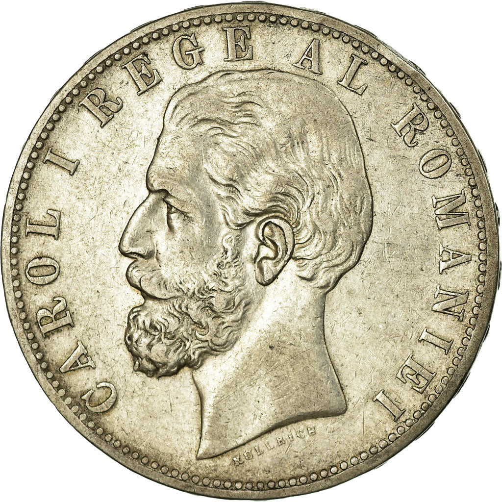 Moneta, Romania, Carol I, 5 Lei, 1881, Bucarest, BB+, Argento, KM:17.1