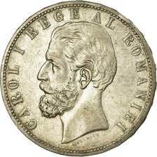 Moneta, Romania, Carol I, 5 Lei, 1881, Bucarest, BB+, Argento, KM:17.1