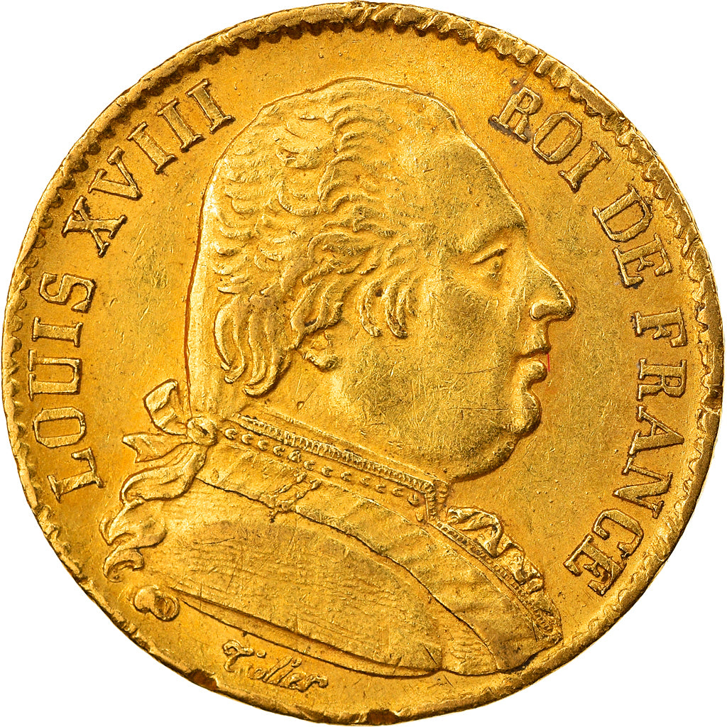 Münze, Frankreich, Louis XVIII, Louis XVIII, 20 Francs, 1814, Paris, SS+, Gold
