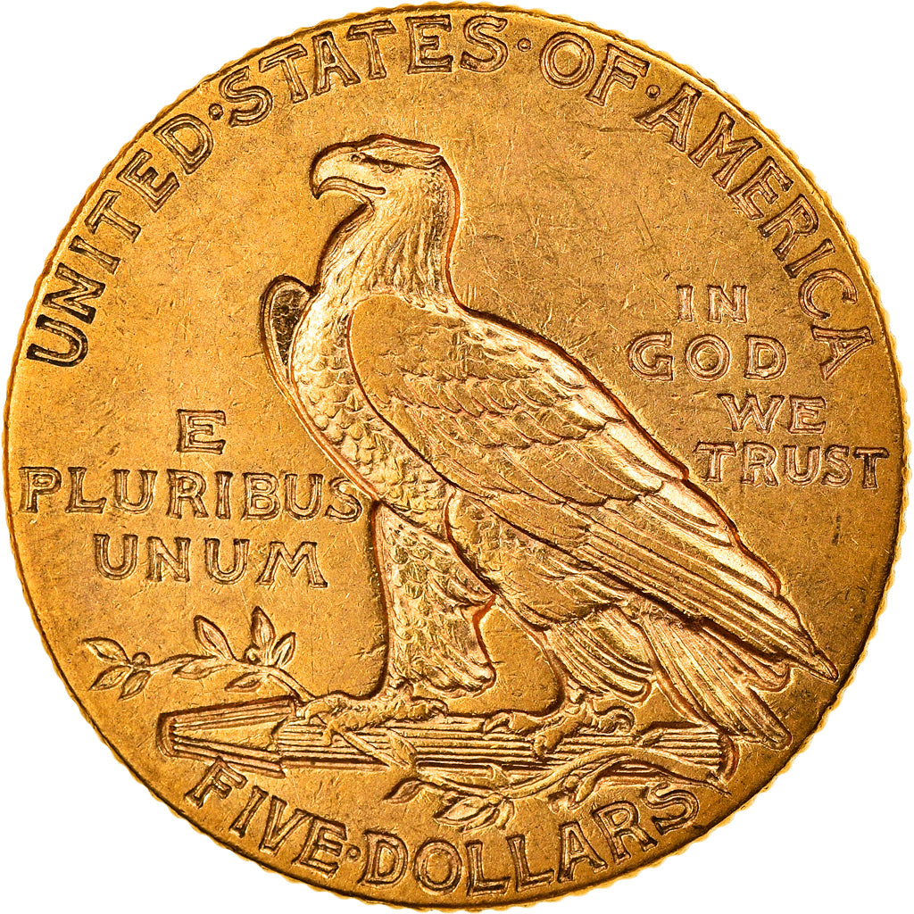 Coin, United States, Indian Head, $5, Half Eagle, 1909, Philadelphia, EF(40-45)