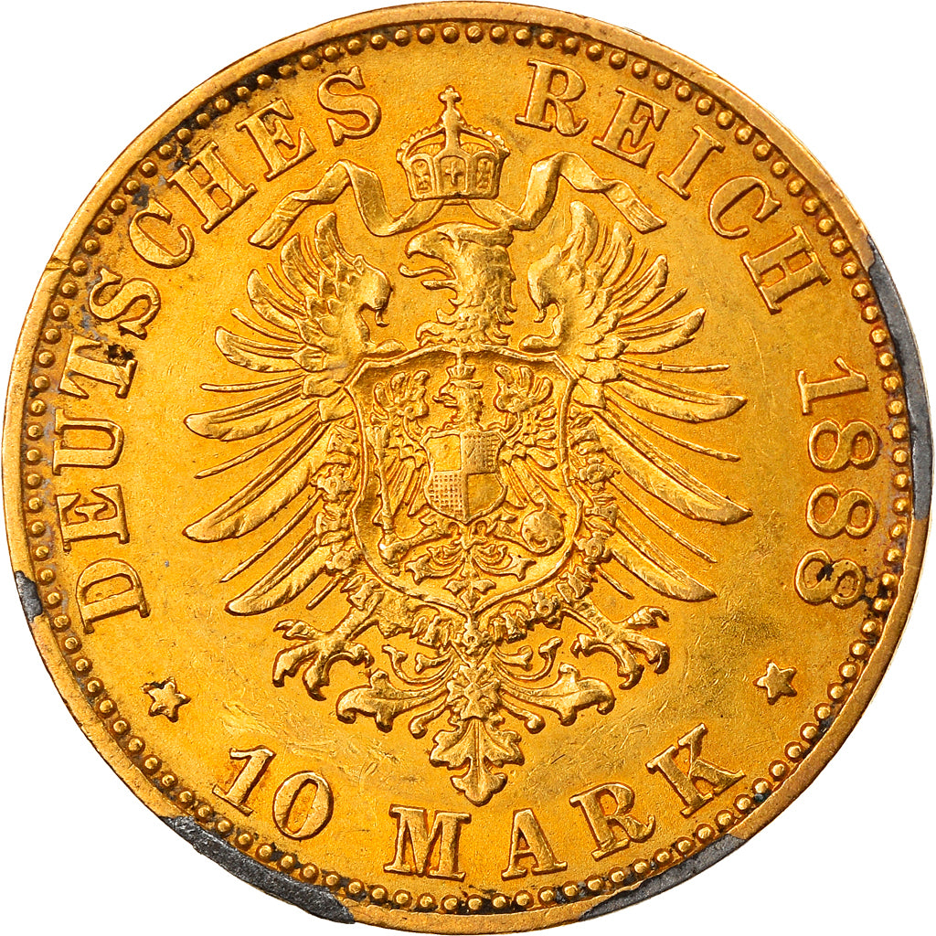 Moneda, Estados alemanes, PRUSSIA, Friedrich III, 10 Mark, 1888, Berlin, MBC
